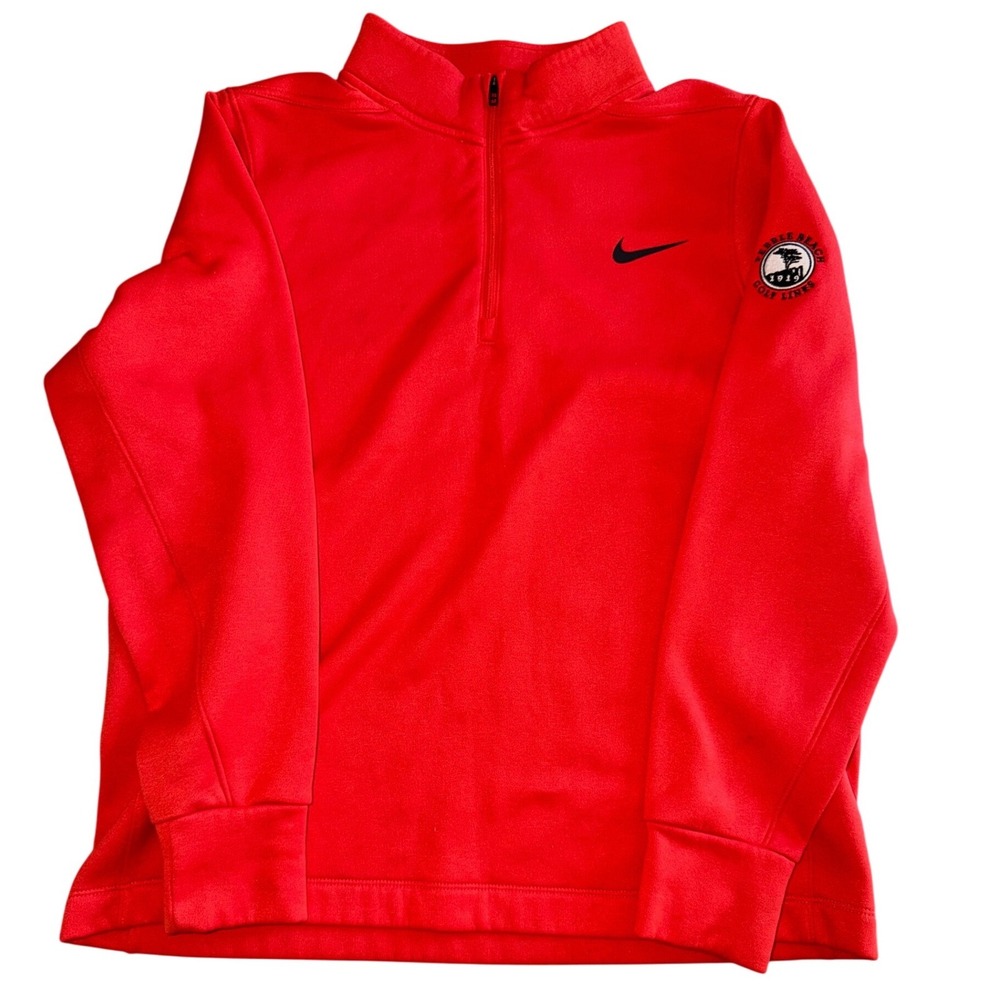 Nike Womens XL Red Pebble Beach Golf 1/4 Zip Therma-FIT Pullover 933473-634